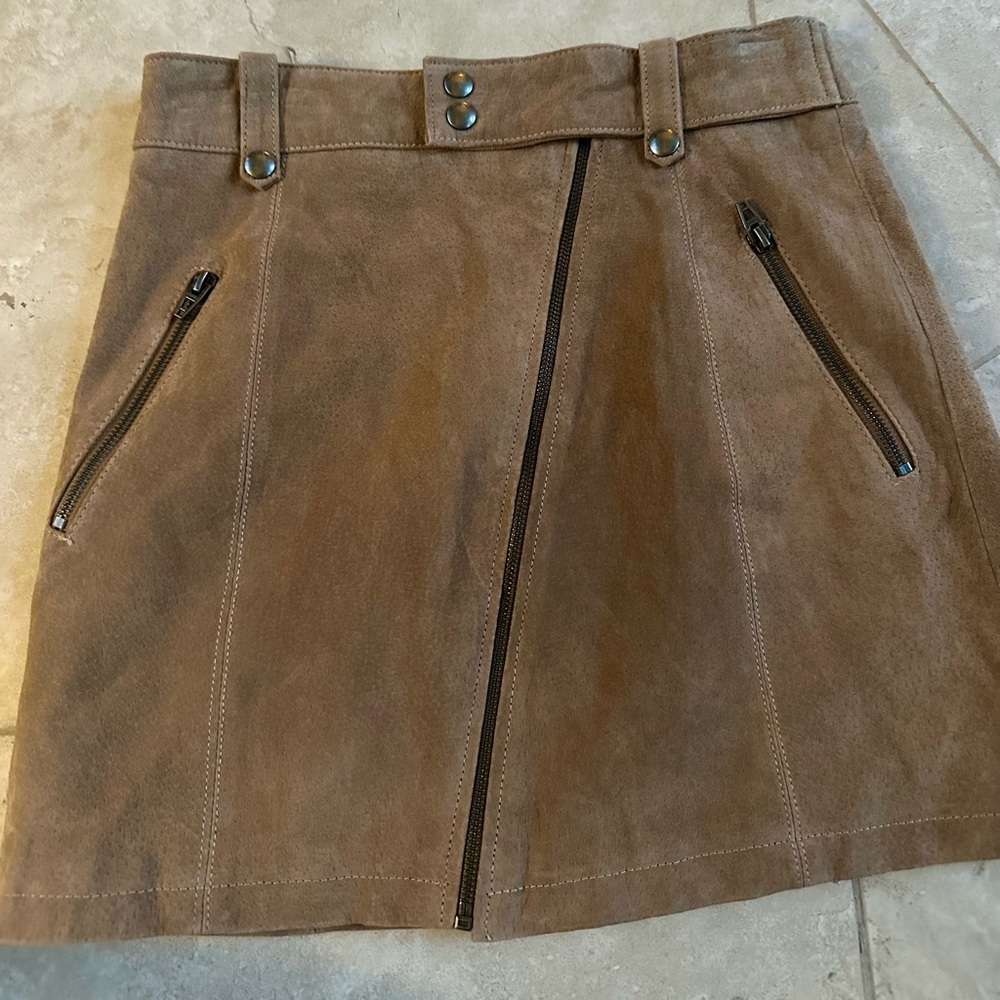 NWOT Brown Suede size 28 Mini Skirt